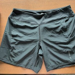 Brooks lined running shorts. Gray color